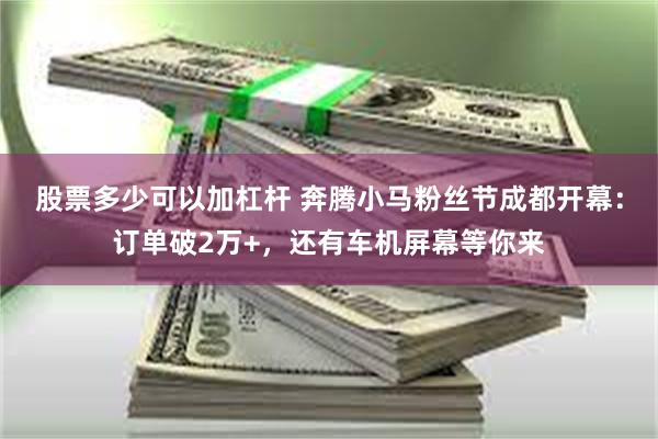 股票多少可以加杠杆 奔腾小马粉丝节成都开幕：订单破2万+，还有车机屏幕等你来