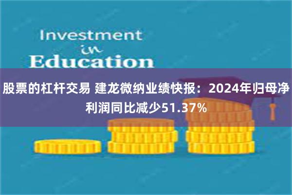 股票的杠杆交易 建龙微纳业绩快报：2024年归母净利润同比减少51.37%