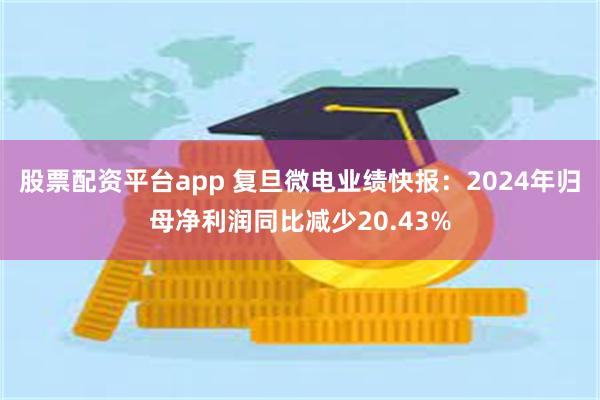 股票配资平台app 复旦微电业绩快报：2024年归母净利润同比减少20.43%